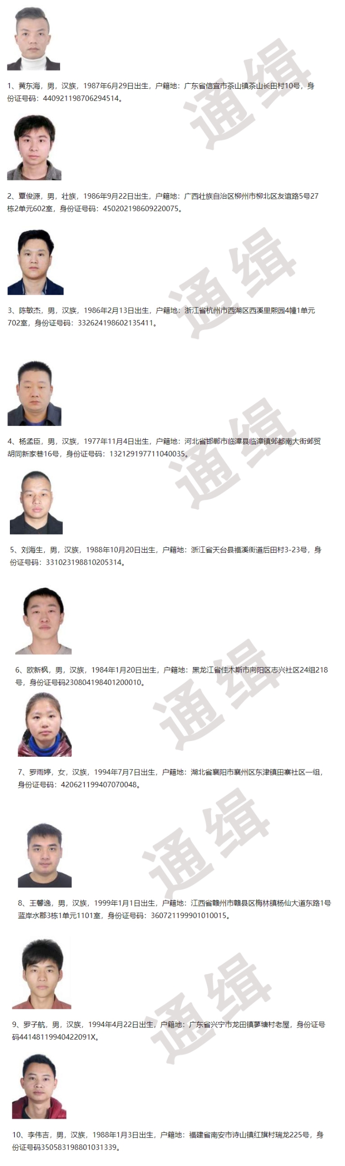 电信诈骗通缉10