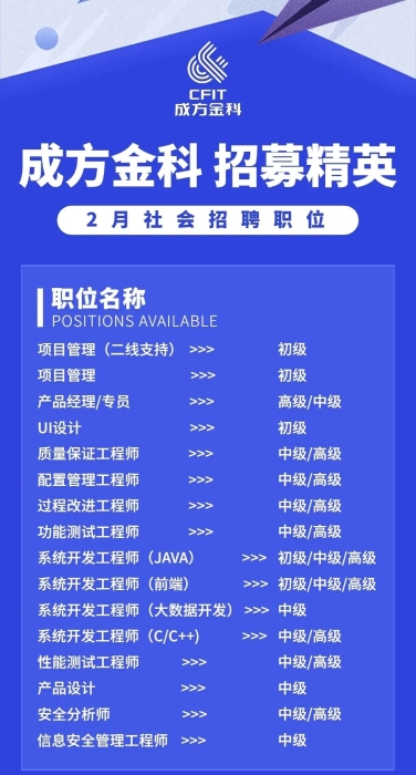 央行金融科技子公司“成方金科”社招开启 涉及大量科技人才