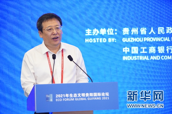 徐守本在绿色金融论坛上作主旨演讲。主办方供图