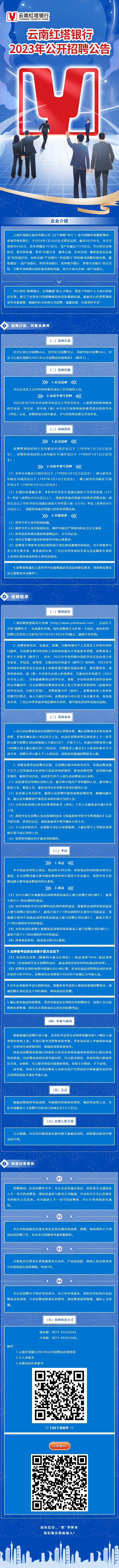 云南红塔银行2023年公开招聘公告